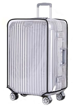 Housse de Valise à Roulettes Transparente Anti-Salissure 26 Pouces PVC