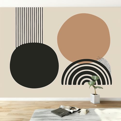 Fototapete Bohemian Vlies Tapeten B250 x H175 cm, Schlicht Geometrisch Streifen Regenbogen Wandtapete XXL Wanddeko Mustertapete Design Wand Dekoration Vliestapete Wohnzimmer Schlafzimmer Büro Flur