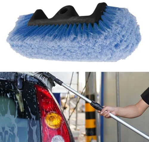 Cabezal de cepillo de lavado de coche de 10 pulgadas para vehículos, incluyendo coches, caravanas, camiones, campistas y barcos con cerdas suaves y compatibilidad de rosca macho ACME de 3/4 pulgadas