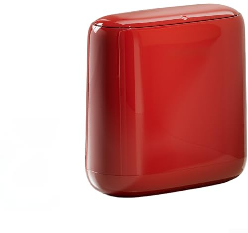 Cubo de basura ovalado de 12 L con configuración de contenedor interior y exterior para una gestión optimizada de residuos en áreas compactas (rojo)