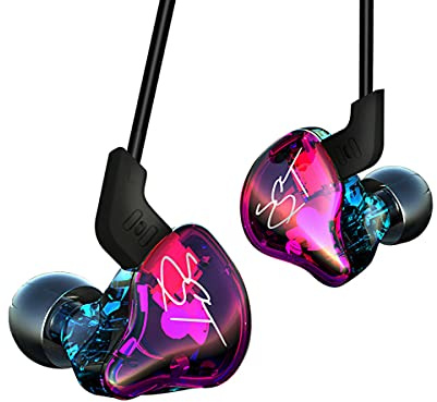 Yinyoo HiFi Headset KZ ZST Colorful Hybrid Banlance Armature with Dynamic in-Ear Earphone Stereo Headphone Earbuds (No mic, Purple)