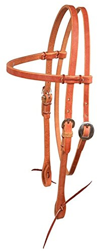 Challenger Horse Western USA Hermann Oak Leather No Stitch Bridle Headstall Tack 975H300