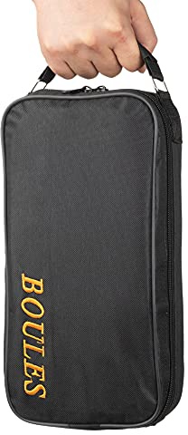 Tofern Lote de 2 Sacoche Trousse Jeu de Boules Nylon Oxford Robuste Pratique Sac à Main Pétanque sans Boules Adaptation 3/6 / 8 Boules, Negro para 3 Boules