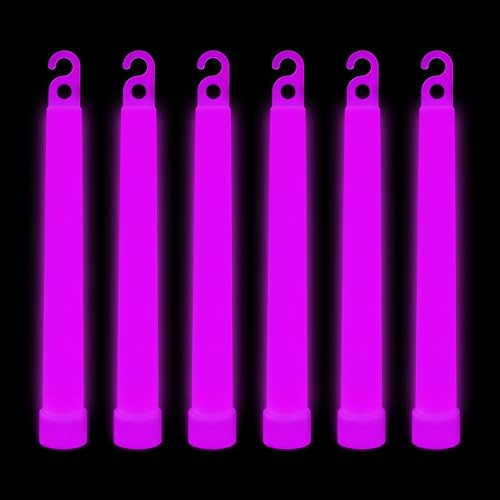 Trimming Shop Schlüsselband, 15,2 cm, für Silvester, Abschlussfeier, Camping, Premium-Schlüsselband, ultrahell, im Dunkeln Leuchtend, Mega-Party, 25 Stück, Rosa