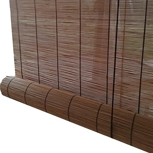 MHUQIA Sonnenschutz Jalousine Bambusrollo 140x200cm, Bambus-Rollo Natur FüR Innen, AußEn, Veranda, Atmungsaktive Raffrollos, Wasserdicht, Uv-Schutz, LichtdurchläSsig, Nicht Transparent (140x200cm)