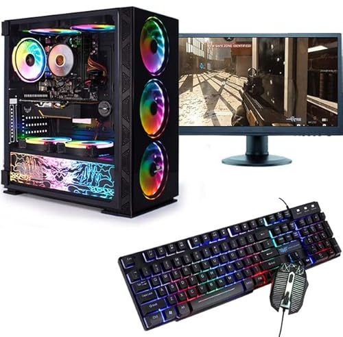 Veno Scorp Budget Gaming PC 22” Bundle Intel Core i3-8GB RAM - 500GB HDD – GT 710 2GB NeonZilla 8 ARGB Gaming Case - WINDOWS 10