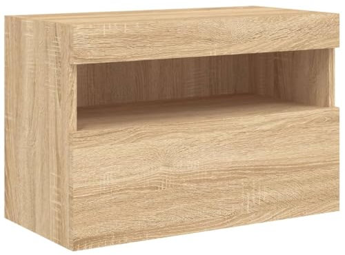 vidaXL Mueble de TV de Pared con Luces LED Roble Sonoma 60x30x40 cm