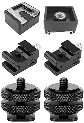 Blitzschuh-Adapter auf 1/4--Gewinde mit 4 Kamera-Combo-Packung, Blitzschuh-Adapter, 2 Stück