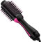 Spazzola Asciugacapelli e Volumizzante in Uno, 1200W Spazzola phon Asciugacapelli e Styler, con Ioni Negativi Anti-Crespo, Cilindro in Ceramica al Titanio, Spazzola Raddrizzante (Nero/Rosa)