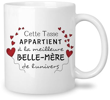 Yufansd Tasse Mug Le Meilleure Belle-mère de L'univers - Cadeau Original pour Fête des Mères, Anniversaire, Noël - Souvenir en Céramique 350 ml