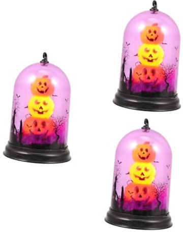 HOMSFOU 3st Halloween-schädellichter Geführte Kürbisse Laternen Outdoor- Draussen Party-lampen- Halloween Im Freien Led-teelichter -stirnlampe Beleuchtung Kerze Abs