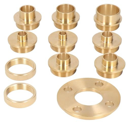 Brass Template Router Guides Kit, Router Templates with Lock Nut Adapter 11Pcs Router Accessories for Woodwork and Template Projects