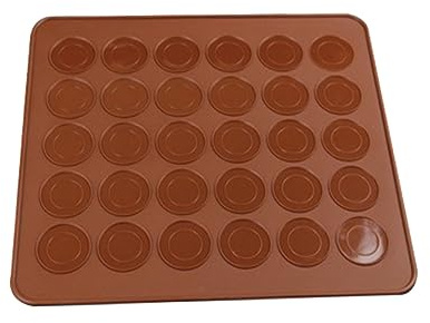 HOLIDYOYO 30 Piece Silicone Macaron Baking Mold Set Pastry Baking Mats Non-slip Dishwasher Safe Versatile for for Simulation Macaron Biscuits