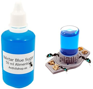 Ameisenfutter ┃ Nektar Blue Sugar 50 ml plus eine 3D-Trinkschale mit 4 Tropfen, unwiderstehlich, für Ihre Ameisenhaufen nicht fehlen, essentielles Futter für Ihre Ameisen