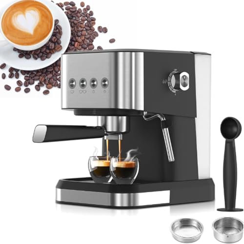 ZyKnaurral Semi-Automatic Espresso Machine, Portable Coffee Machine, Power: 1050 W, 20 Bar Pressure, Water Tank Capacity: 1.5 L, Removable Stainless Steel Drip Grid