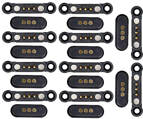 Muuoeou 10 Paare Federbelasteter Magnetischer Pogo Pin Steckverbinder 3 Positionen Magnete Rastermaß 2,3 MM DurchgangslöCher Stecker Buchse Sonde