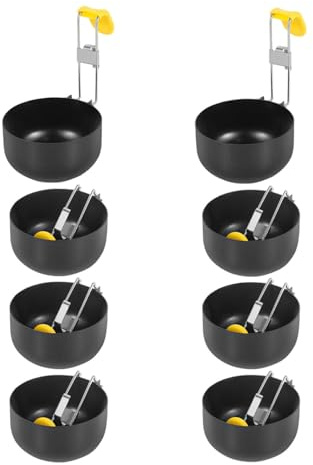 8pcs Egg Poacher Pan Nonstick Metal Poached Egg Maker with Collapsible Hang Ear,Dia 8cm Poaching Eggs Cooker Foldable Egg Boiler Poachers Cookware Kitchen Tool