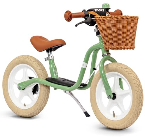 PUKY LR L Classic Retro Green | Lauflernrad 2 1/2 Jahre | Kinder Laufrad mit Bremse | Balance Bike | Ergonomischer Sitz, Sicherheitslenkergriffe & Lenkerpolster | Höhenverstellbarer Sattel & Lenker