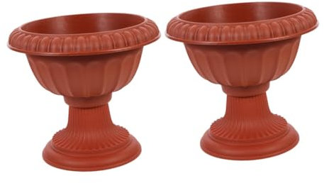 OUNONA 2pcs Vintage Roman Column Planter for Wedding Home Decor Decorative Flower Pots for Garden Patio and Table Height for Arranging Flowers