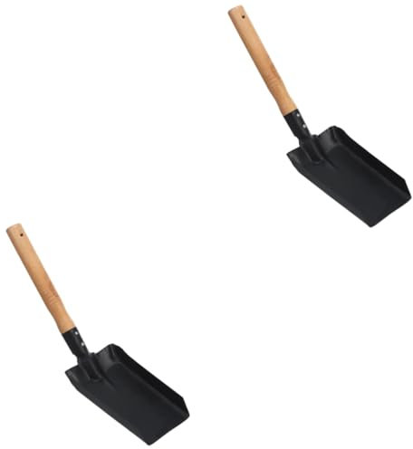 Toyvian 2 Pièces Petite Pelle en Bois Pelle de désherbage Pelle à Cendres de cheminée Pelle à cheminée Suppression Pelle à Main de Jardin Mini pelles de Jardinage Le Fer