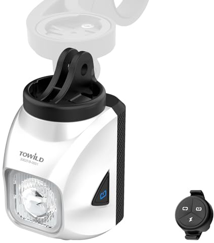 TOWILD DL1200S Luces de Bicicleta con Mando a Distancia 1200 Lumen Luz LED Delantera Montada Debajo de la Bicicleta USB-C Recargable 3200mAh Anti-Glare Linterna de Ciclismo