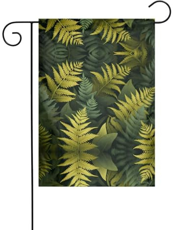 JKDGOJ Gartenflagge mit blühendem Farn, geeignet für alle Jahreszeiten, 30,5 x 45,7 cm