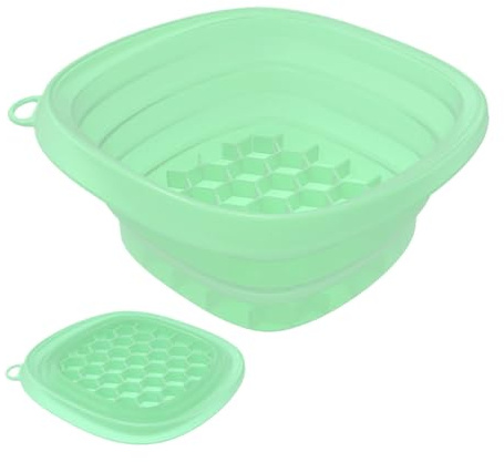 Yonuaret Bassin Visage pour Glaçons - Bassine Pliable | Silicone Rechargeable avec Bac à Glaçons Intégré pour Maison Cuisine et Spa