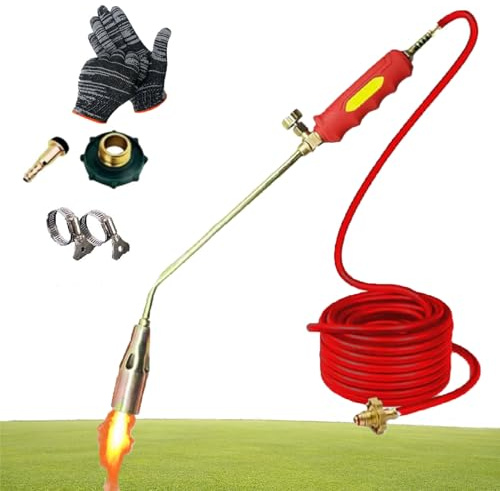 Kit De DéSherbage Au Chalumeau Au Propane, Chalumeau Au Propane Portable, Avec Tube De 1,2 M Pour Le DéSherbage, Le Jardinage Et La Neige GlacéE (30MM)