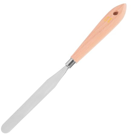 Spatola per Dipingere Tela in Acciaio Inox Manico in Legno | Flessibile e Ultrathin, per Professionisti e Amatori, Coltello da Pittura per Miscelare Colore e Vernici