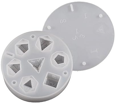 7 Forme Dadi Filetto Quadrato Triangolo Stampo Gioco Digitale Silicone Cristallo Epossiresina Kit di Stampi Art Dadi