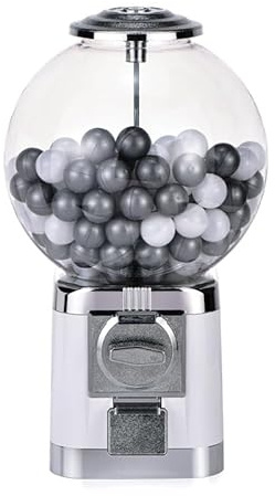Candy Vending Machine - 240 Capacity Commercial Coin Gumball Machine with Metal Stand & 20 Ball Shells for Home and Retail Stores
