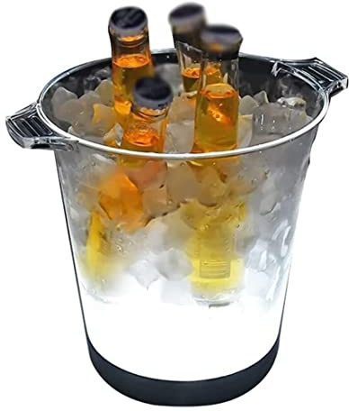 MYXJX Seau à Glace, Seau à Glace Rechargeable et Lumineux en Plastique, Seau Isotherme créatif for Bar