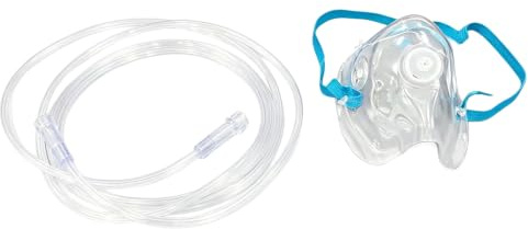 Pet Oxygen Set with Flexible Tubing and Adjustable Elastic Strap for Dogs Cats Home Veterinary Clinics Veterinary Oxygen Maskes