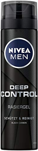 NIVEA MEN Deep Control Rasiergel im 6er Pack (6 x 200 ml), Rasiergel für eine angenehme Rasur, Rasiergel für Herren mit Black Carbon