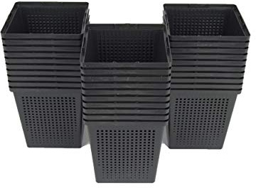 30er Set Pflanzkörbe 11x11x18cm Wasserpflanzenkorb für Gartenteich - Pflanzkorb gut für Anzucht Gewächshaus Teichpflanzen Seerosen Kunststoff Aquarium Pflanzen Korb Gartenteich Gewächshaus Zubehör