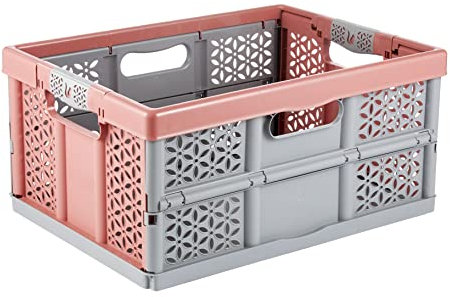 keeeper Stabile Profi-Klappbox mit Soft-Touch Griffen, 48,5 x 35 x 23,5 cm, 32 l, Lea, Nordic Red