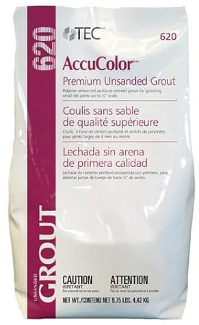 TEC AccuColor - Premium Unsanded Tile Grout - High Traffic, Enhanced Color-Consistent, Wear-Resistant, Shrink-Resistant, Cement Grout Joint Filler - 9.75 LB (Light Buff #945 Unsanded Grout 9.75 lbs)