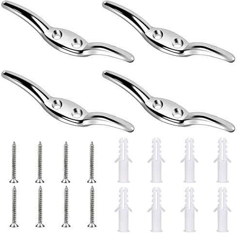 4 Pcs Zinc Alloy Blind Cord Holder with Screws - Safety Rope Cleat for Home Office Window Blinds, Curtains & Sun Shades