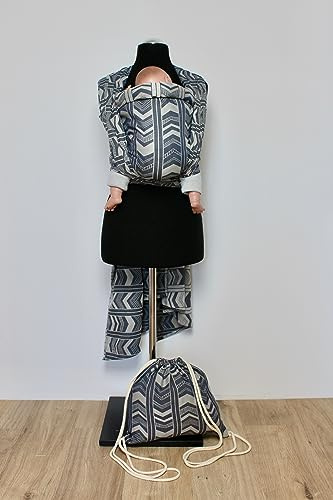 Babytragetuch aus 100% Bio-Baumwolle | Gr. 6 (470cm) | ab Geburt bis Ende der Tragezeit | diagonal elastisch gewebt | nachhaltig produzierte Garne | Maniero