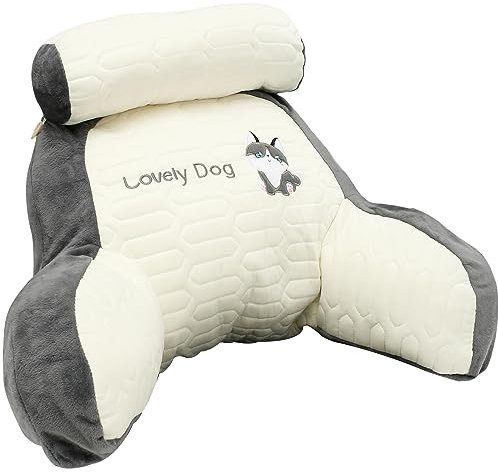 Keyohome Plush Reading And TV Relax Pillow,Reading Pillow for Bed,Comfortable Reading Cushion Detachable Backrest Pillow Soft Reading Pillow Cushion Multifunctional Back Support Pillow (Husky)