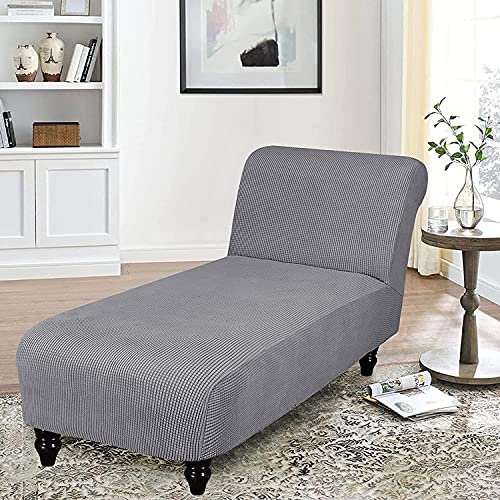Generisch Stretch Relaxliege Schonbezug Chaiselongue Schonbezüge Liegestuhlbezug/Bezug Moderner Relaxsessel Liegestuhl Sofabezug Schutzhülle rutschfest (Farbe: Hellgrau)