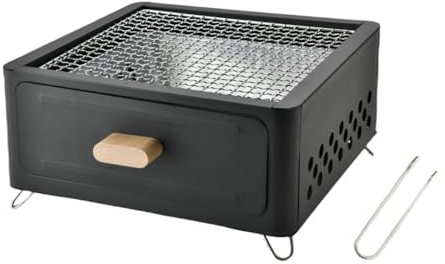 Vctitil Portable Charcoal Grill, Tabletop BBQ Grill, Camping & Indoor Use, 12.2x12.2x6in