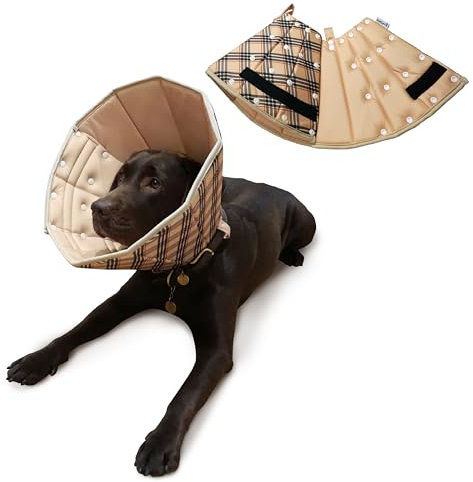 NobleGuard Halskrause Hund - Leckschutz für Verschiedene Rassen - Robust, Atmungsaktiv, Leicht zu Reinigen - Ideal zum Schutz nach Operationen - Verstellbarer Halskragen - Schutzkragen | XS
