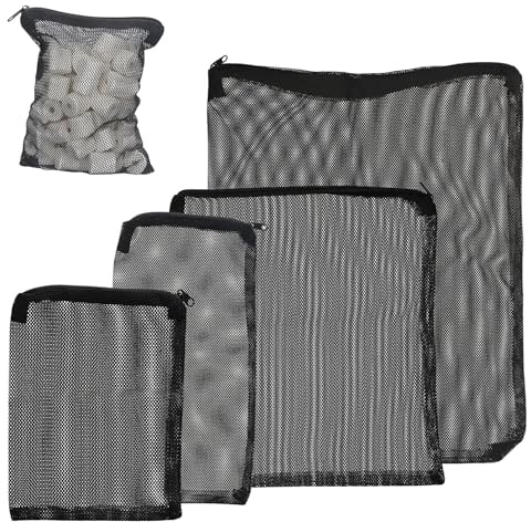 Finest-Filters Aquarium Filter Media Zip Bag Mesh Net Fish Tank Sump Pond Reusable Filter Media Bags Suitable For Small To Large Filter Media (3 pack) (Medium (15x30cm))