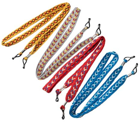 DEARMAMY 4stücke Sonnenbrillenband Brillenhalter Um Hals Für Damen Herren Verstellbar Leicht Tragbar Für Sport Reisen Sonnenbrillen Halter Neck Lanyard