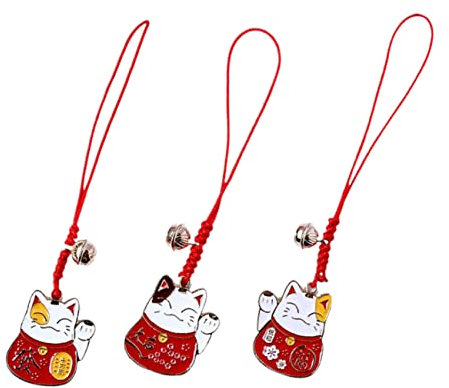 LIFKOME 3stücke Glückskatze Japanisches Ornament Für Handtaschen Schlüssel Leicht Kompakt Für Freunde Familie Stile Zufällig