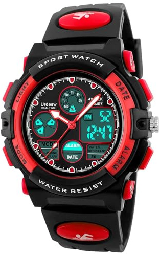 errcom Kinderuhr Jungen Mädchen Digitaluhren, Kinder Sport 5 ATM wasserdicht Digital Uhren mit Alarm/Timer/EL Licht, Blau Kinderuhren Outdoor Armbanduhr für Jugendliche Jungen Mädchen