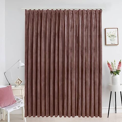 CFODOJ Furniture Select Verdunkelungsvorhang mit Haken, Samt, Altrosa, 290 x 245 cm