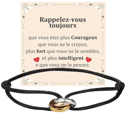 QianSiLi Weihnachts Geschenke Frauen/Männer, Armband mit Ring, Dreifarbig, Rote Glücksarmbänder, Armband für Damen und Herren, Verstellbar, Edelstahl Geburtstagsgeschenke, Valentinstag Geschenke
