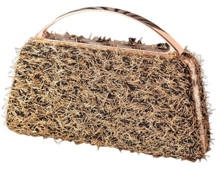 KMGDM Elegante Abendtasche mit metallischen Quasten, abnehmbare Kette, Schultertasche, Clutch, Geldbörse für Hochzeiten und Partys, hellblau, 19x4.5x13cm
